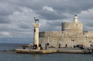 Mandraki Harbour,  Rhodes,  Greece